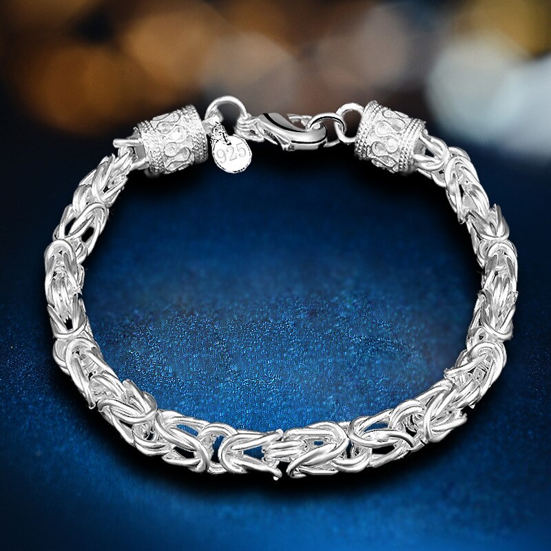 Elegant Sterling Silver Turkish Link Bracelet