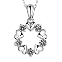 Elegant Sterling Silver Pendant With CZ Heart