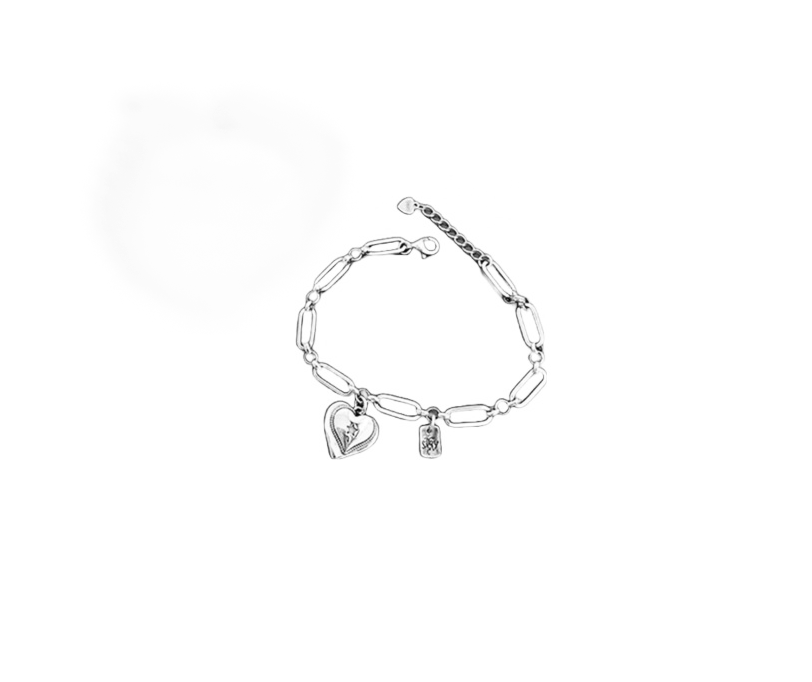 Elegant Sterling Silver Bracelet with Heart Charm