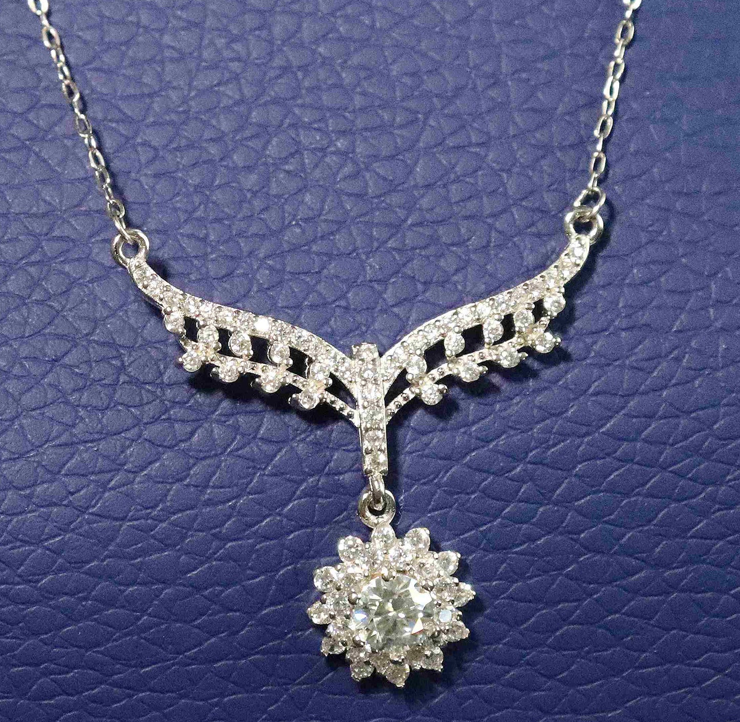 Radiant Moissanite Elegance Sterling Silver Necklace