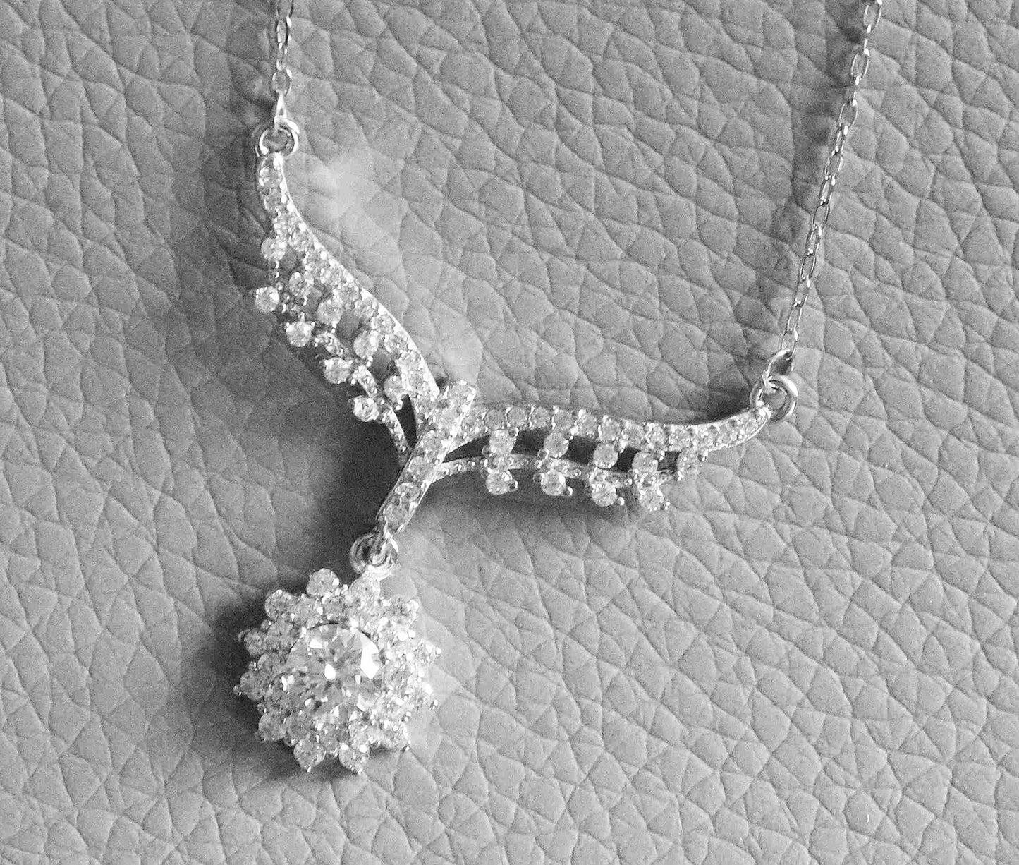 Radiant Moissanite Elegance Sterling Silver Necklace