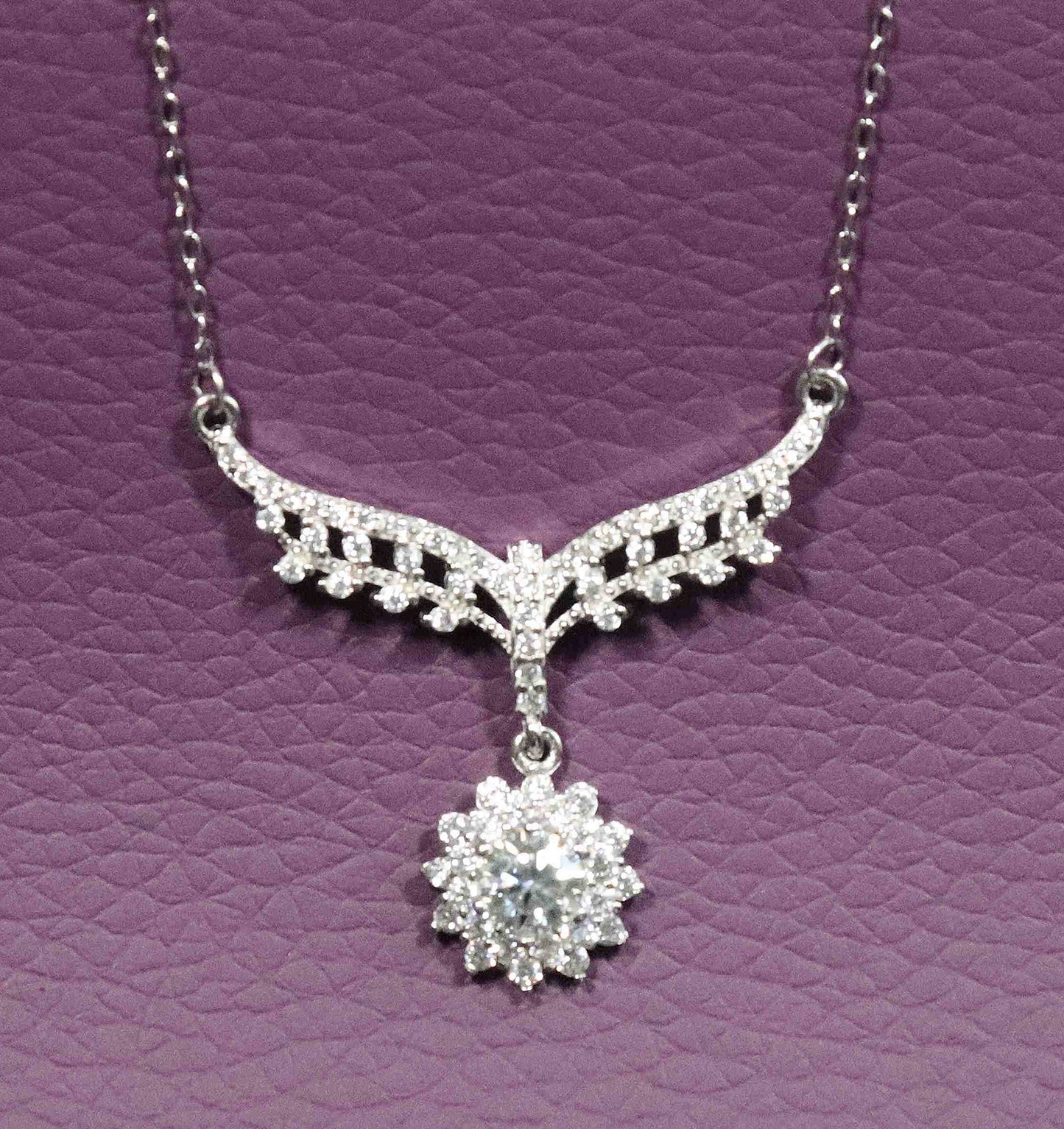 Radiant Moissanite Elegance Sterling Silver Necklace