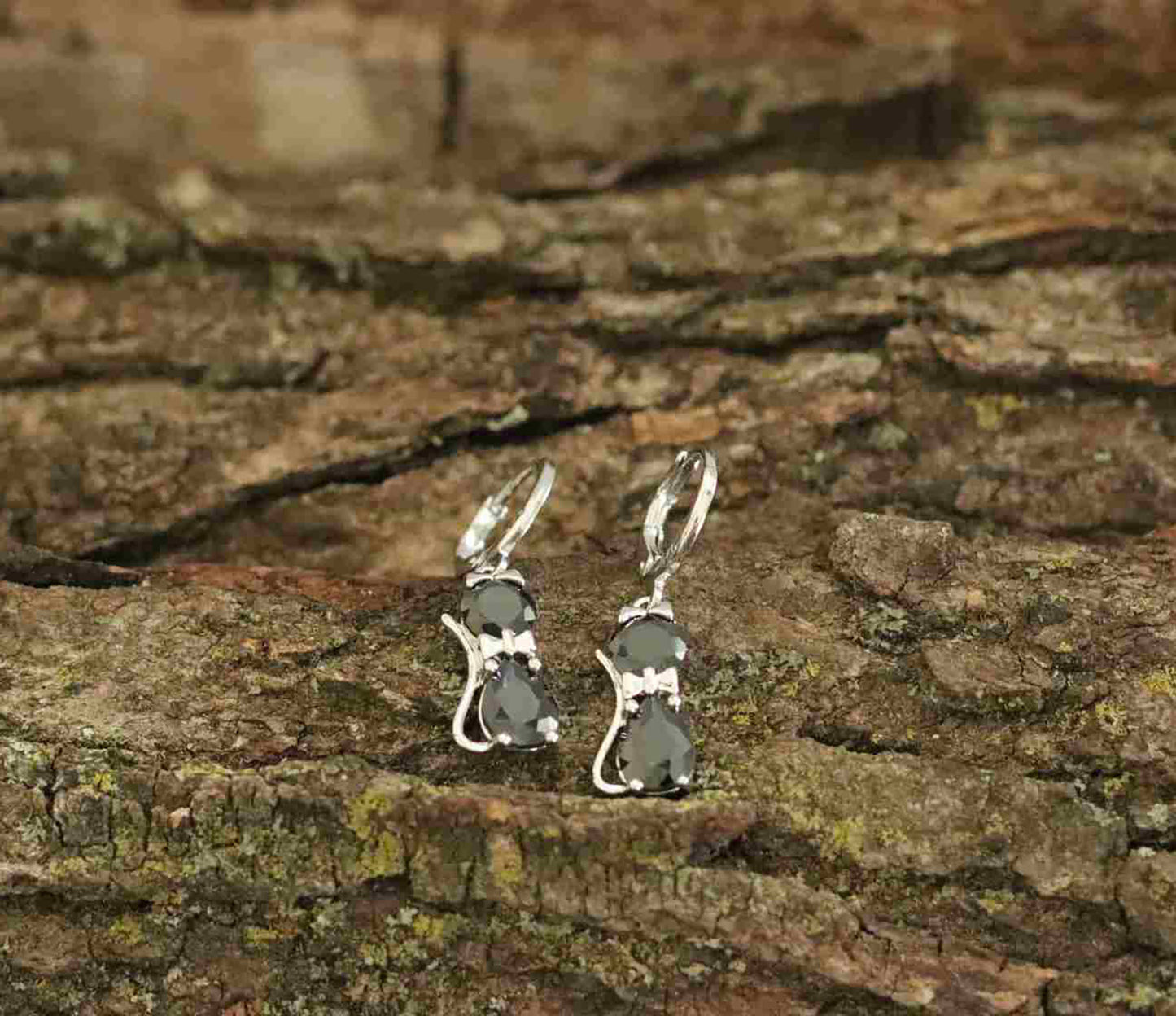 Sterling Silver Kitty Spark Cat Duo Set