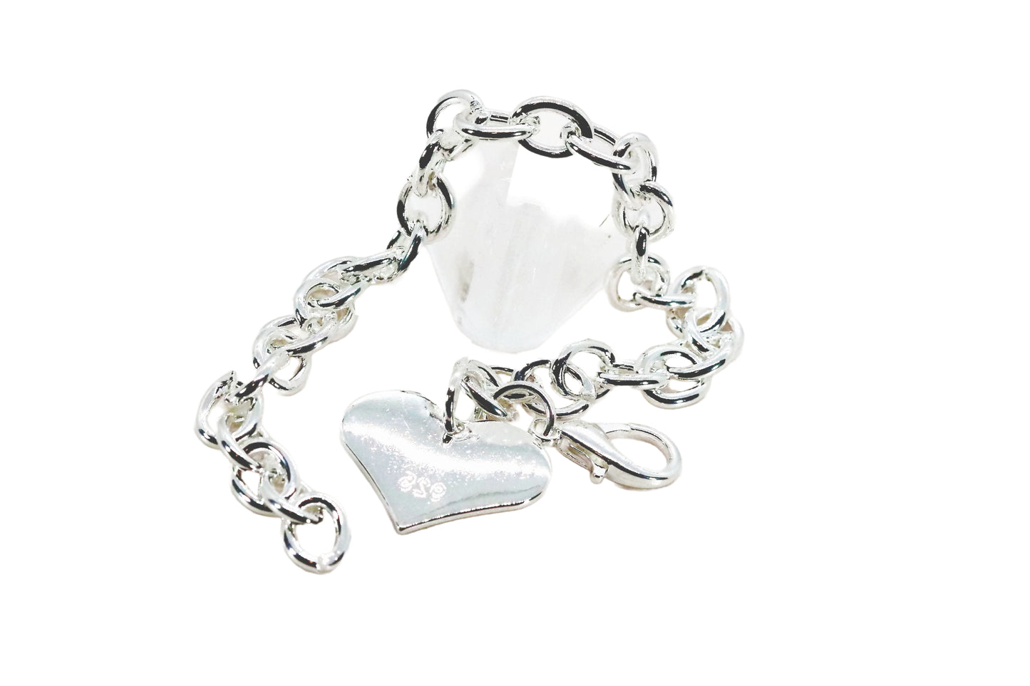 Classic Sterling Silver Charm Bracelet With Elegant Heart Charm