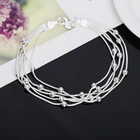 Elegant Sterling Silver Beaded Necklace