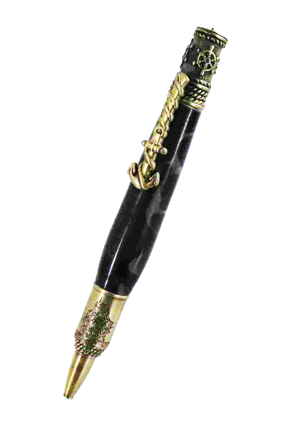 Handcrafted Acrylic Camouflage Design- Nautical Antique Brass Finish Twist Pen