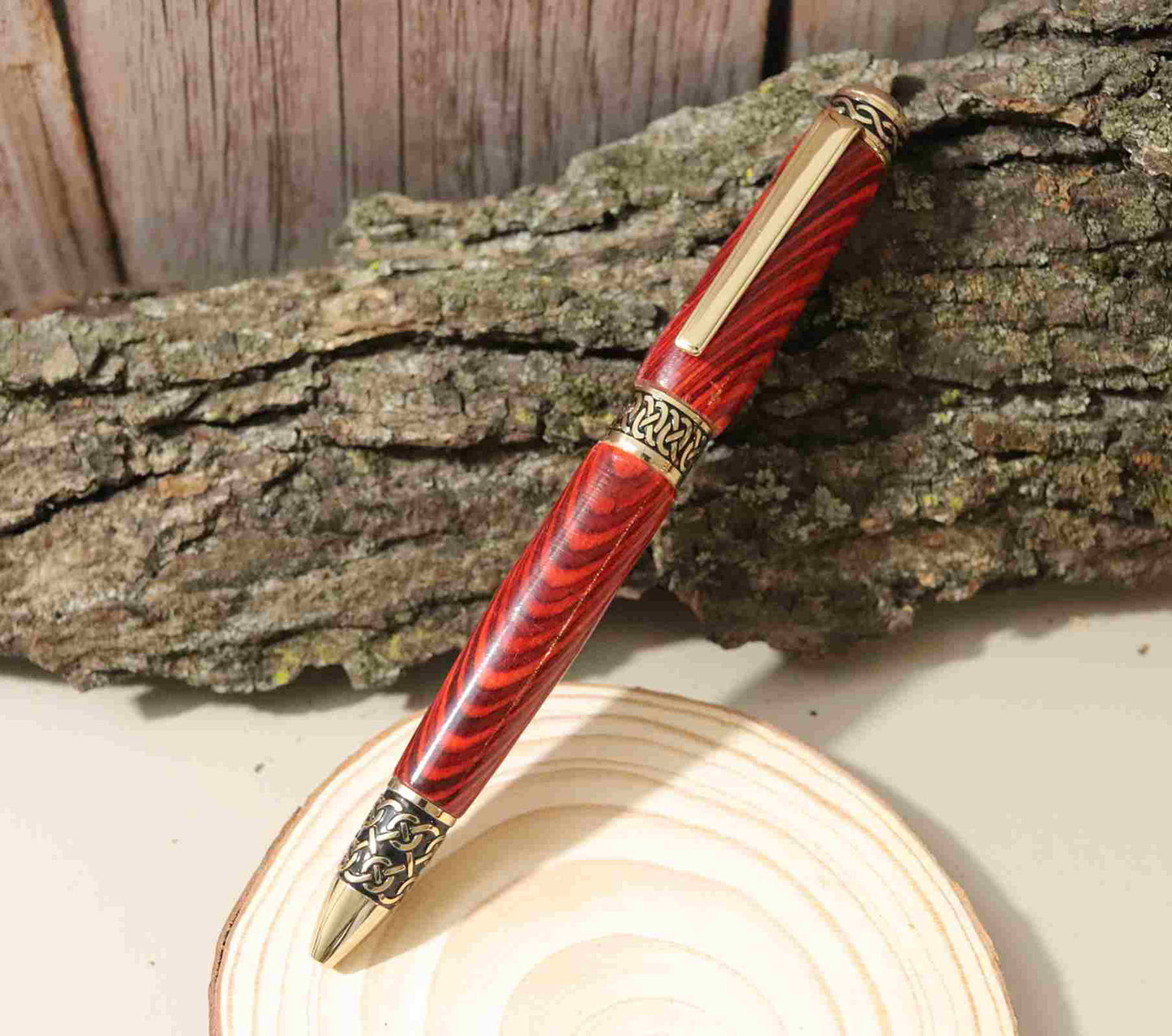 Handcrafted Bloodwood With Rose Gold Plated Trimming Comfort Twist Pen