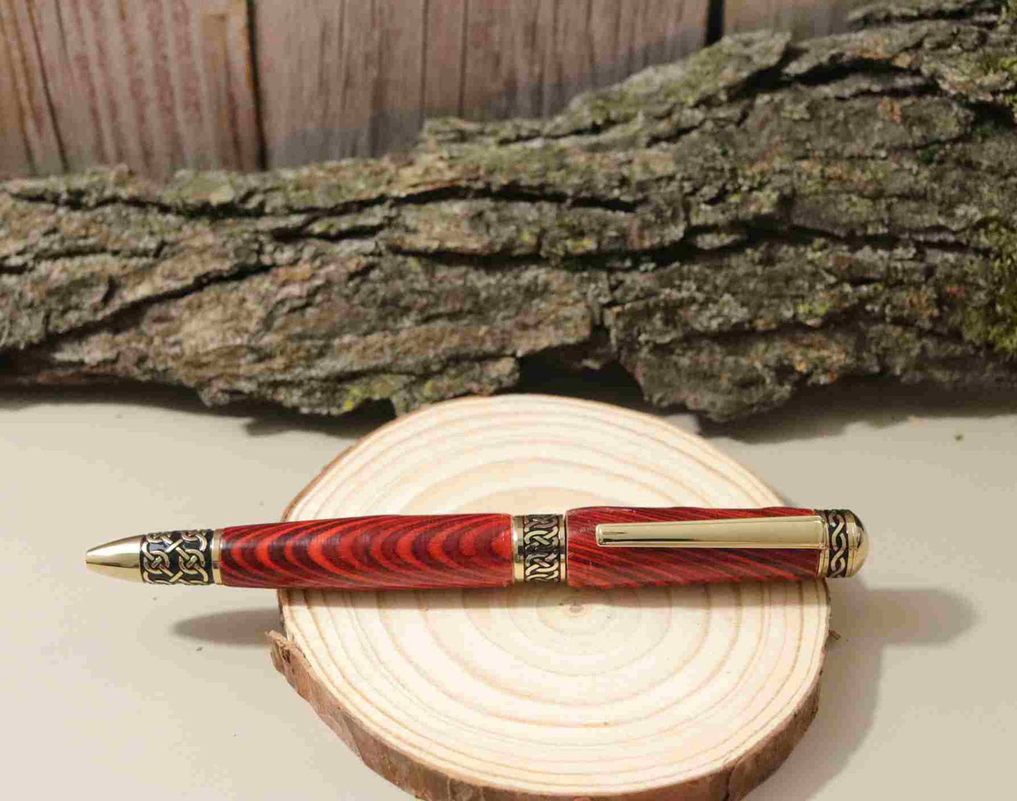 Handcrafted Bloodwood With Rose Gold Plated Trimming Comfort Twist Pen