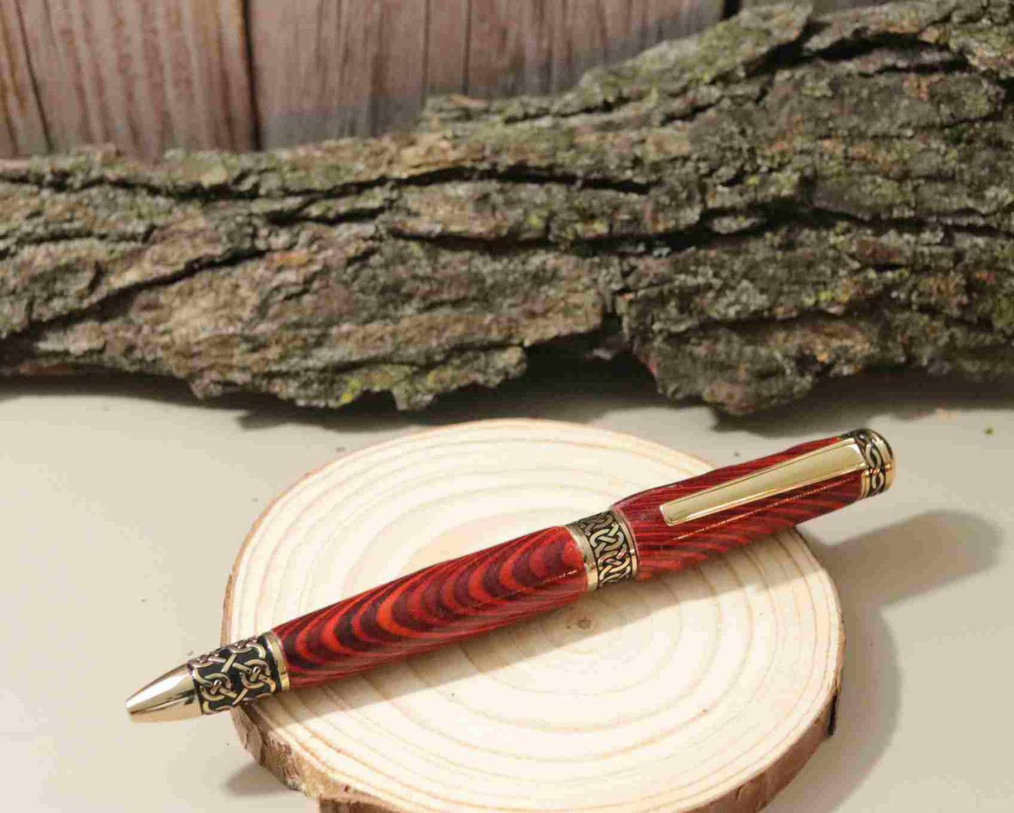 Handcrafted Bloodwood With Rose Gold Plated Trimming Comfort Twist Pen