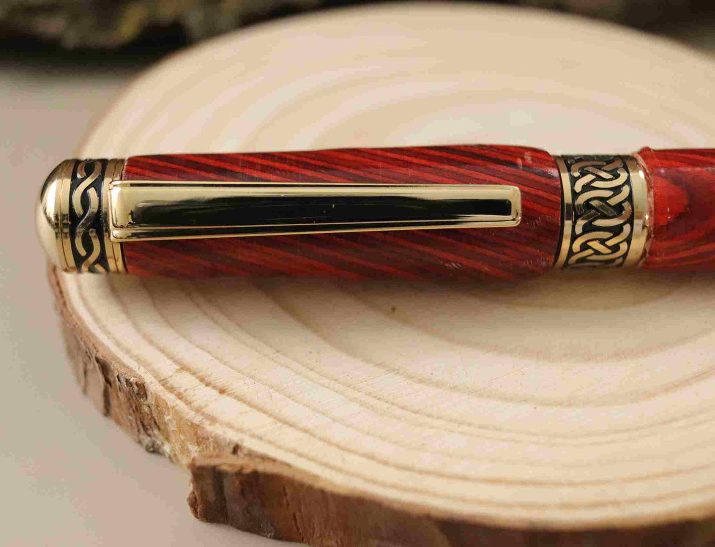 Handcrafted Bloodwood With Rose Gold Plated Trimming Comfort Twist Pen