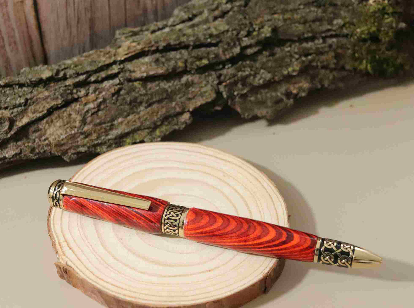 Handcrafted Bloodwood With Rose Gold Plated Trimming Comfort Twist Pen