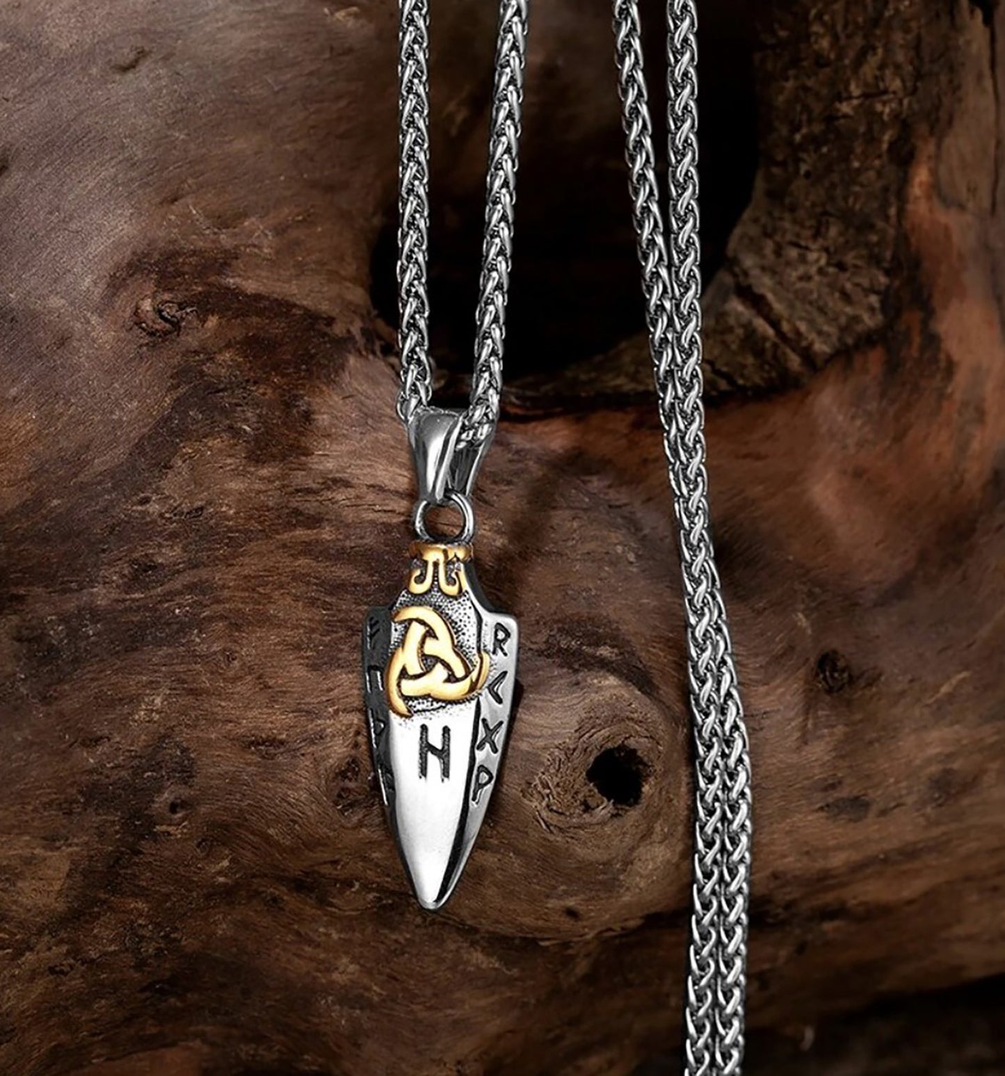 Stainess Steel Norse Odin's Spear Head Necklaces