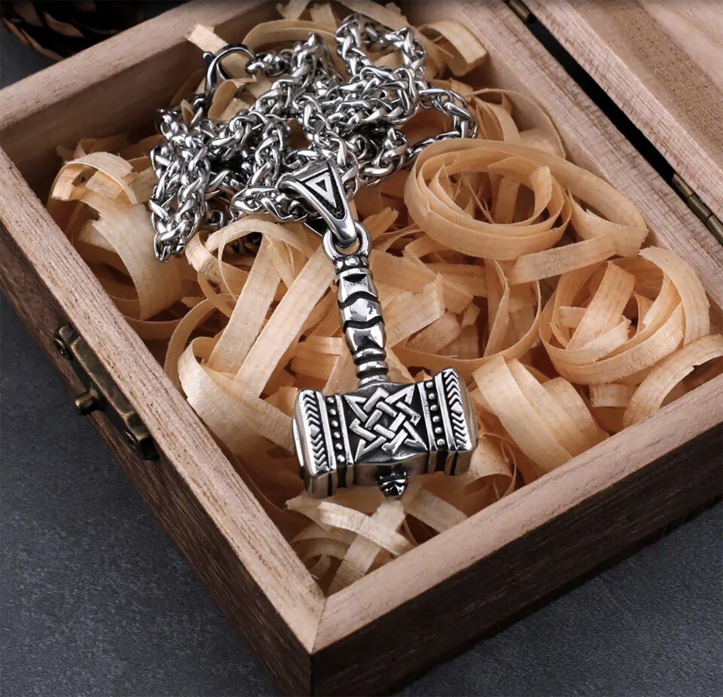 Stainless Steel Nordic Hammer Necklace