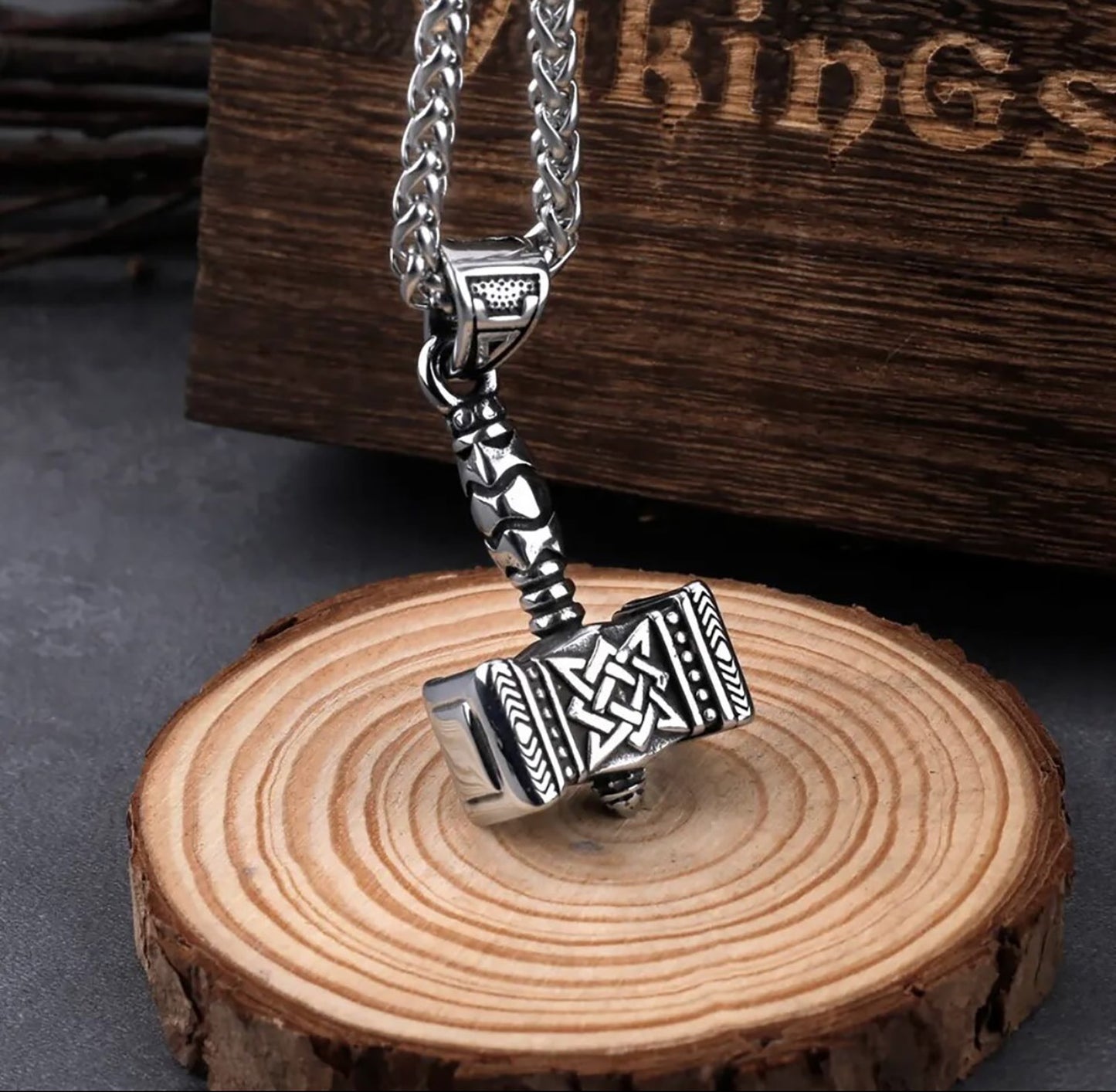 Stainless Steel Nordic Hammer Necklace