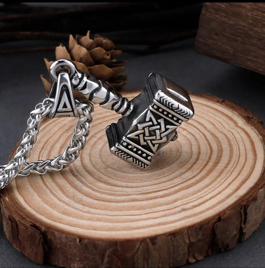 Stainless Steel Nordic Hammer Necklace