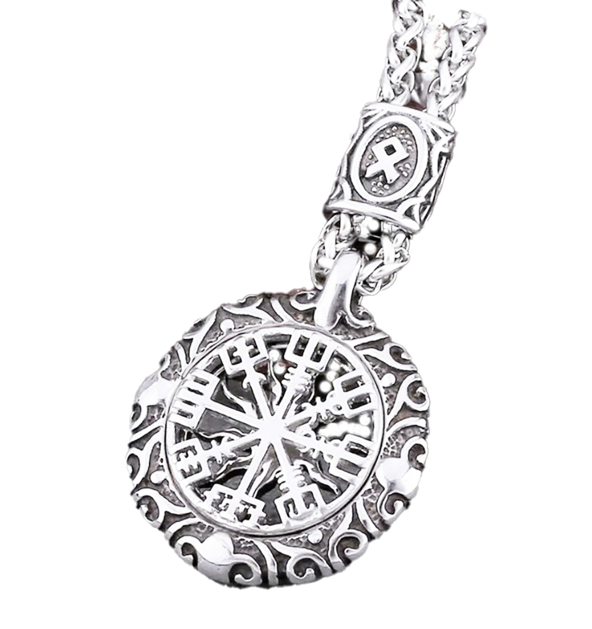 Stainless Steel Nordic Vintage Compass Necklace