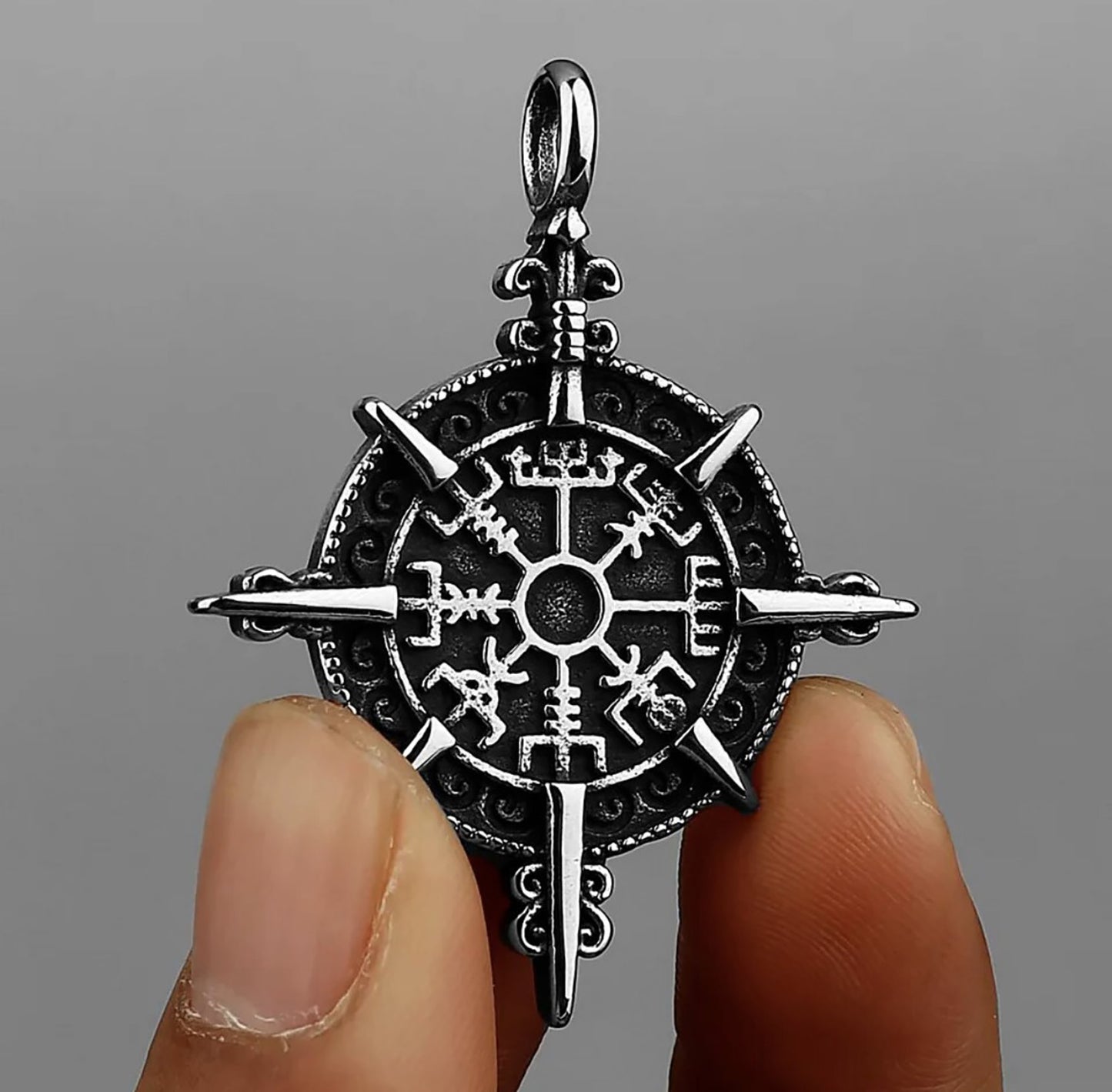 Stainless Steel Nordic Compass Necklace