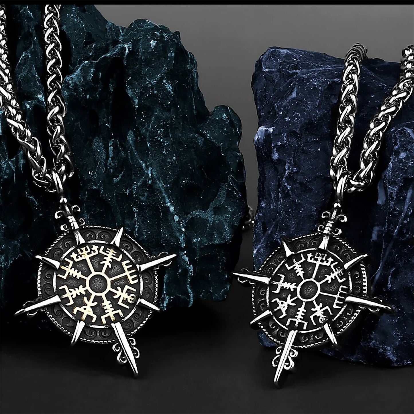 Stainless Steel Nordic Compass Necklace