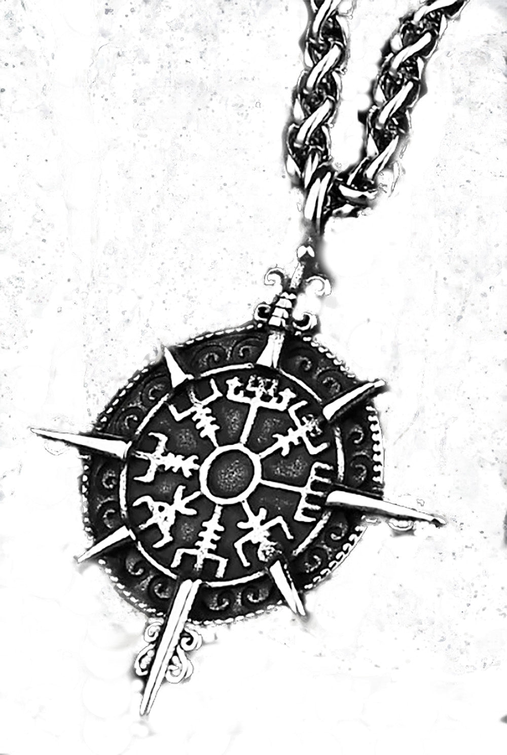 Stainless Steel Nordic Compass Necklace