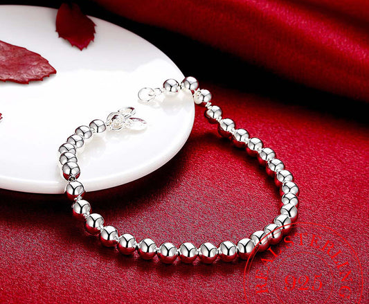 Delicate Sterling Silver Beaded Bracelet