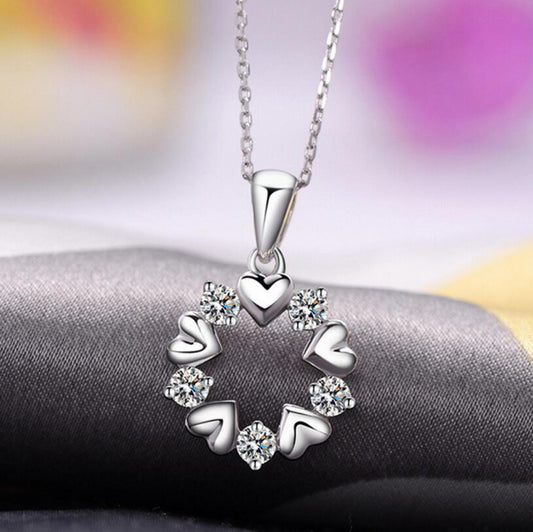 Elegant Sterling Silver Pendant With CZ Heart