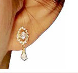 Classic Oval Shaped Sterling Silver CZ Earrings with Tassel