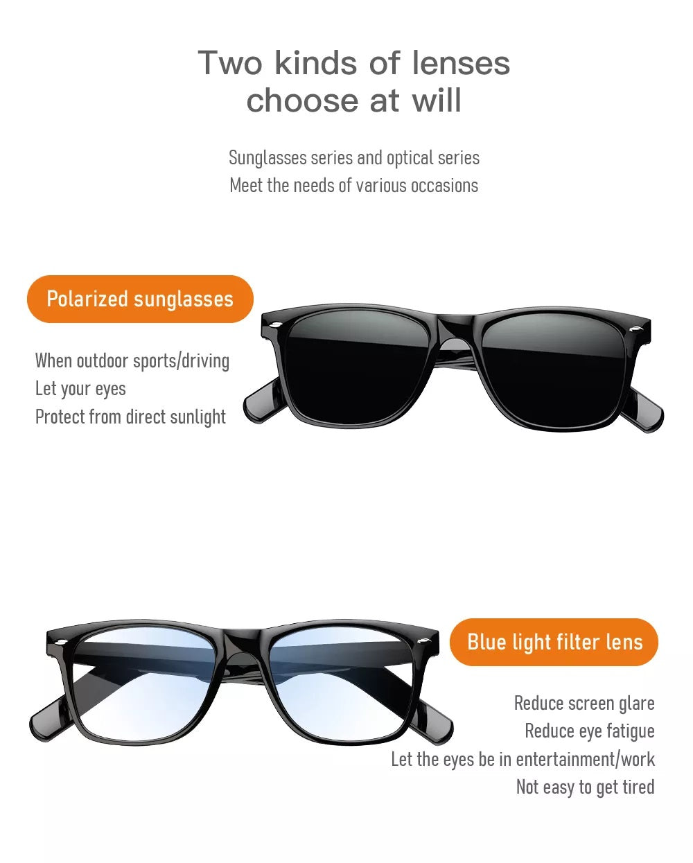 High-Tech Smart Sunglasses With Wireless Audio Enhancements - Black