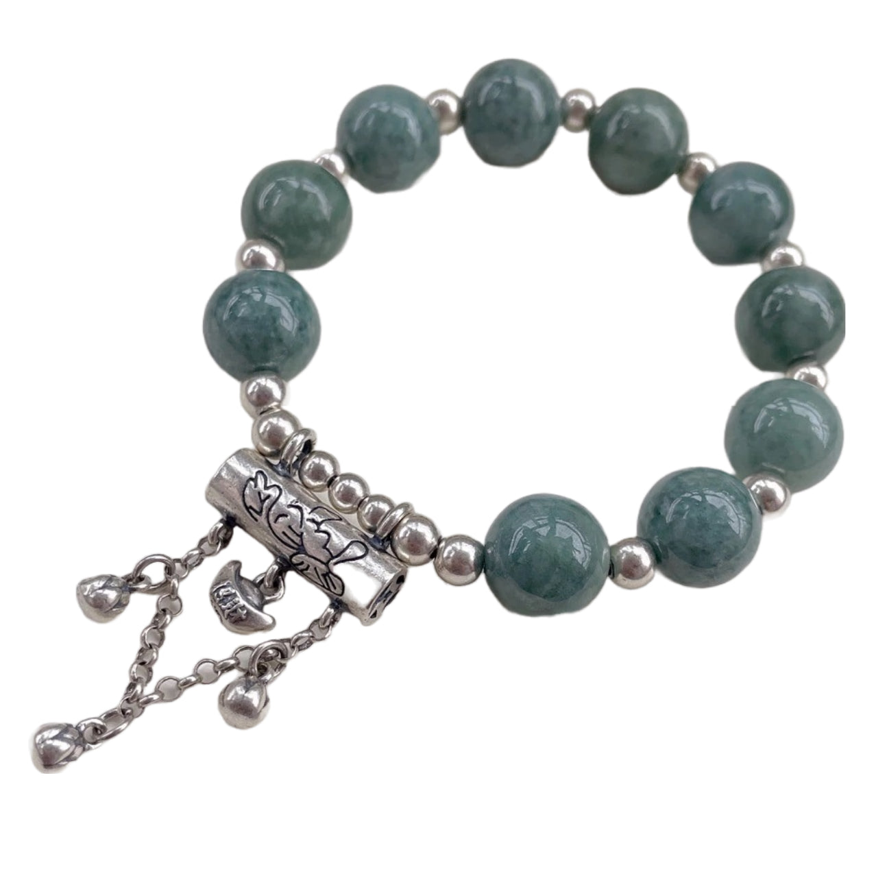 Elegant Stretchable Bracelet with Natural Emerald Beads