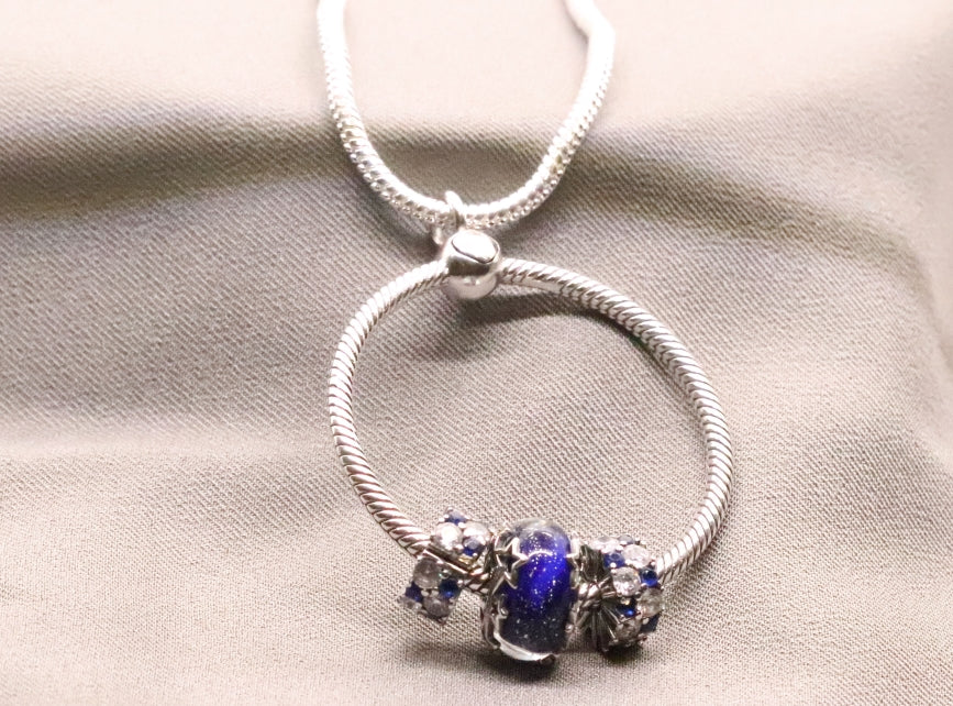 Minimalist Silver Snake Pendant Necklace with Charms