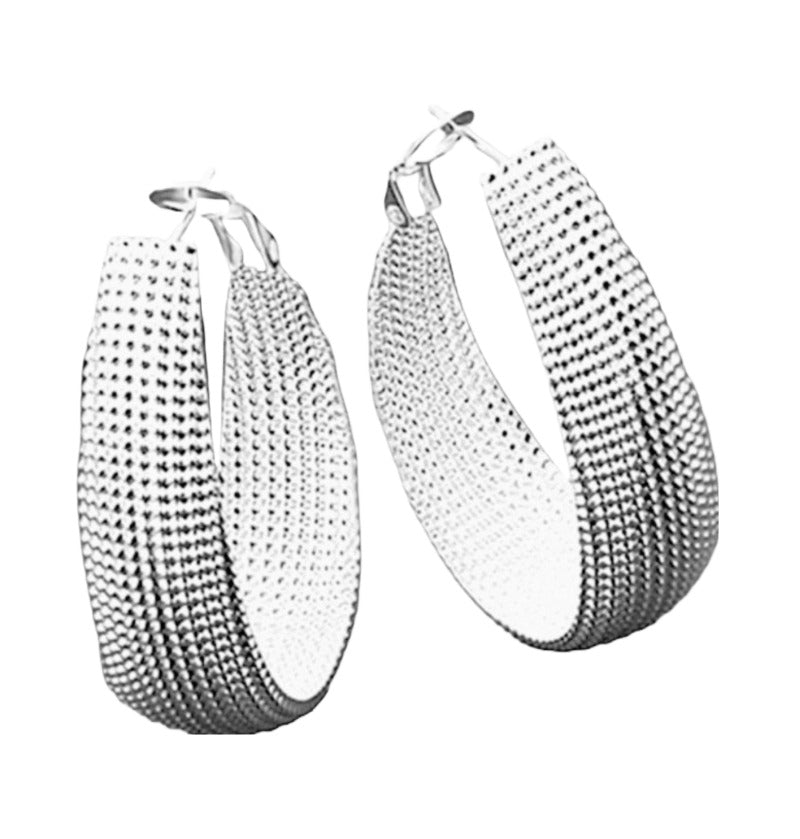 Elegant Sterling Silver Hoop Earrings with Hinged Clip Back