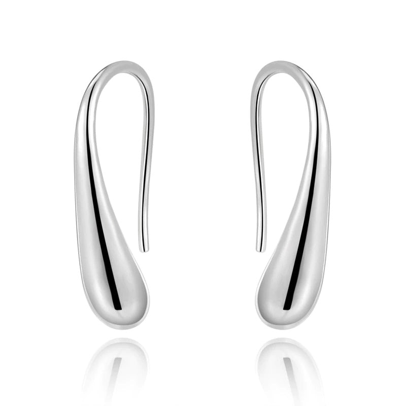 Elegantly Designed Sterling Silver Tear Drop Dangling Earrings