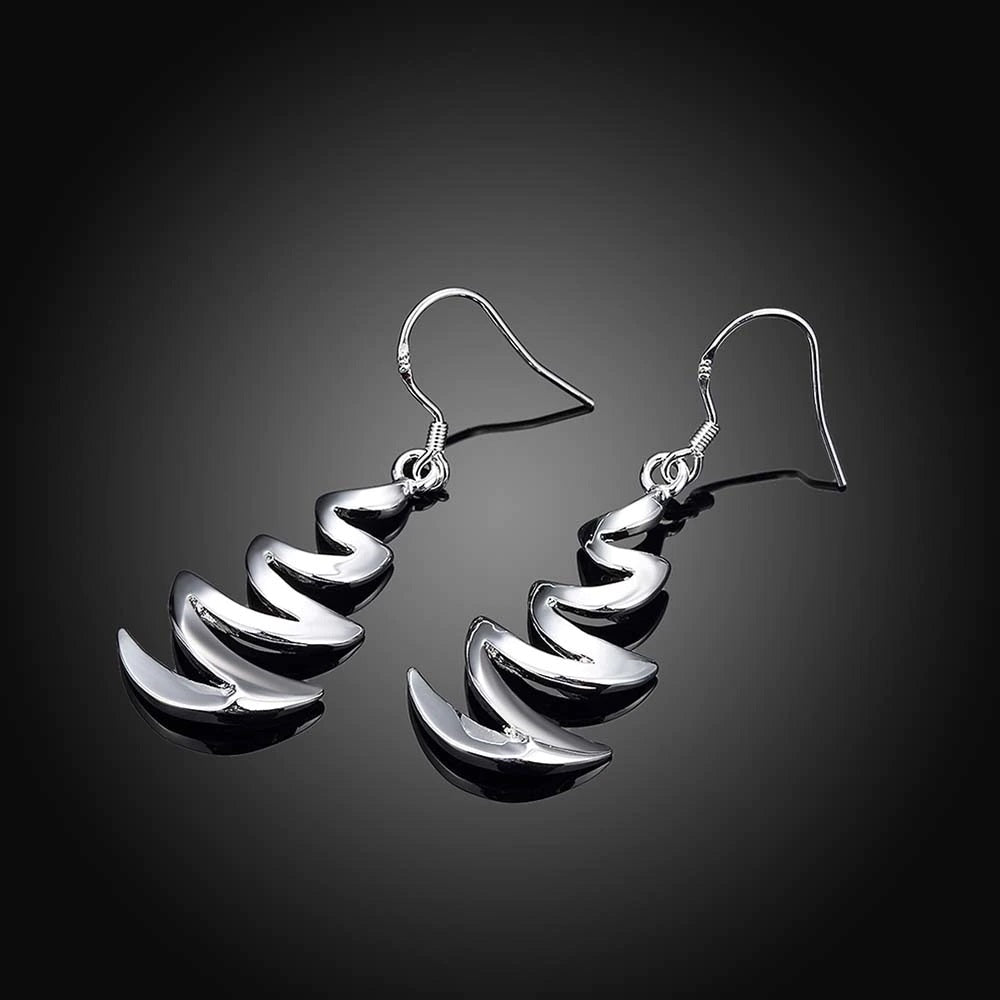 Sterling Silver Romantic Happiness Moon Vintage Style Dangling Earrings