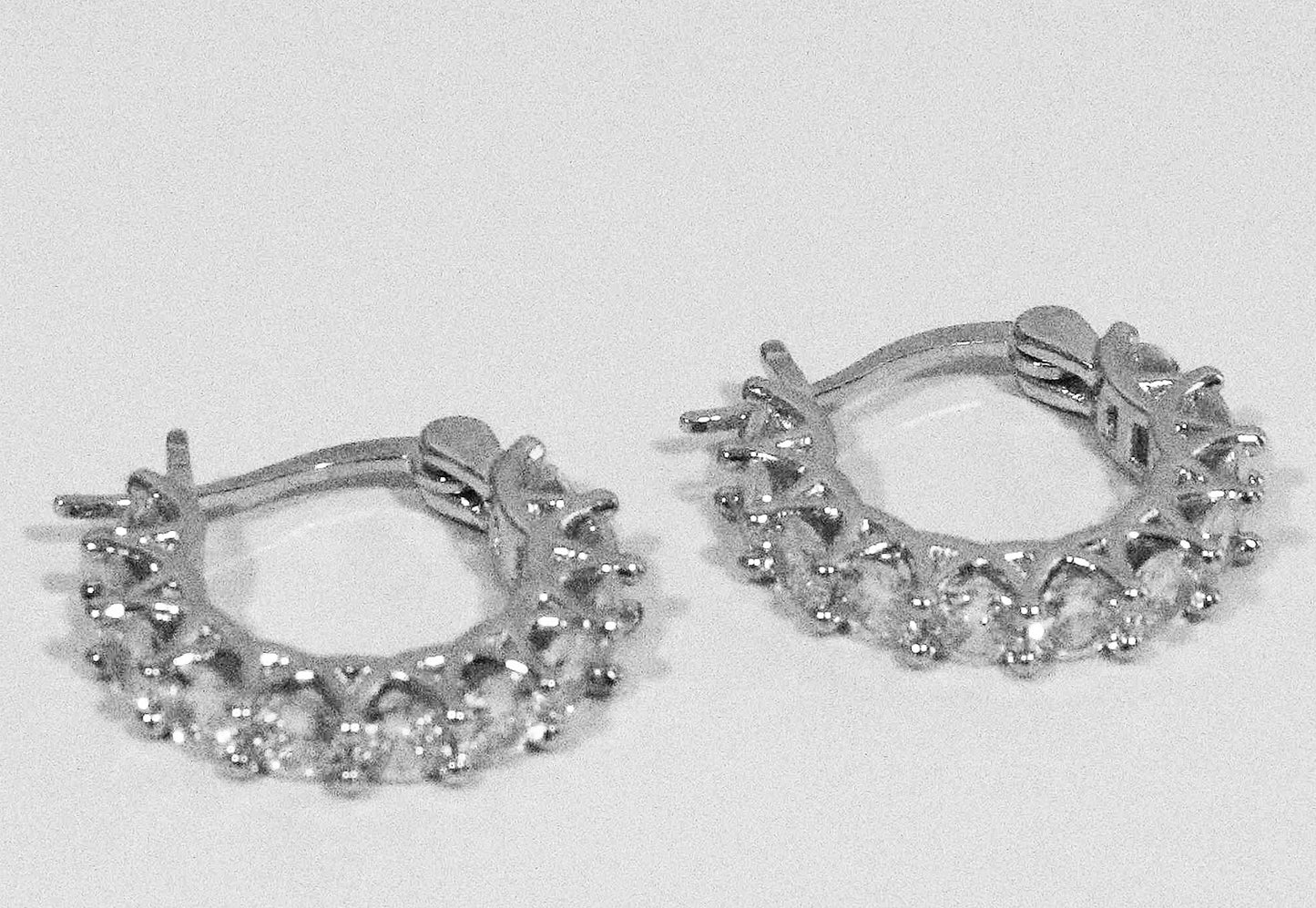 Glamarous Sterling Silver Cubic Zirconia Hoop Earrings