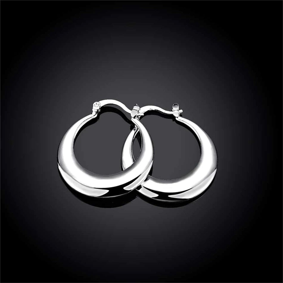 Stylish and Timeless Sterling Silver Tapered Hoop Earrings