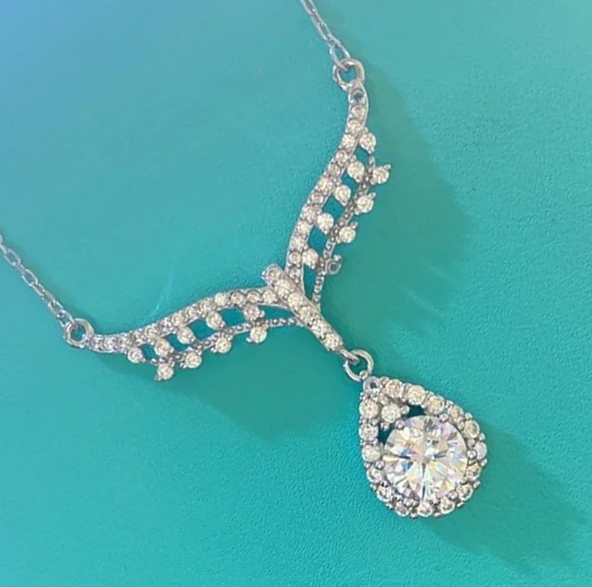 Sterling Silver "Flight of Elegance" Moissanite Necklace