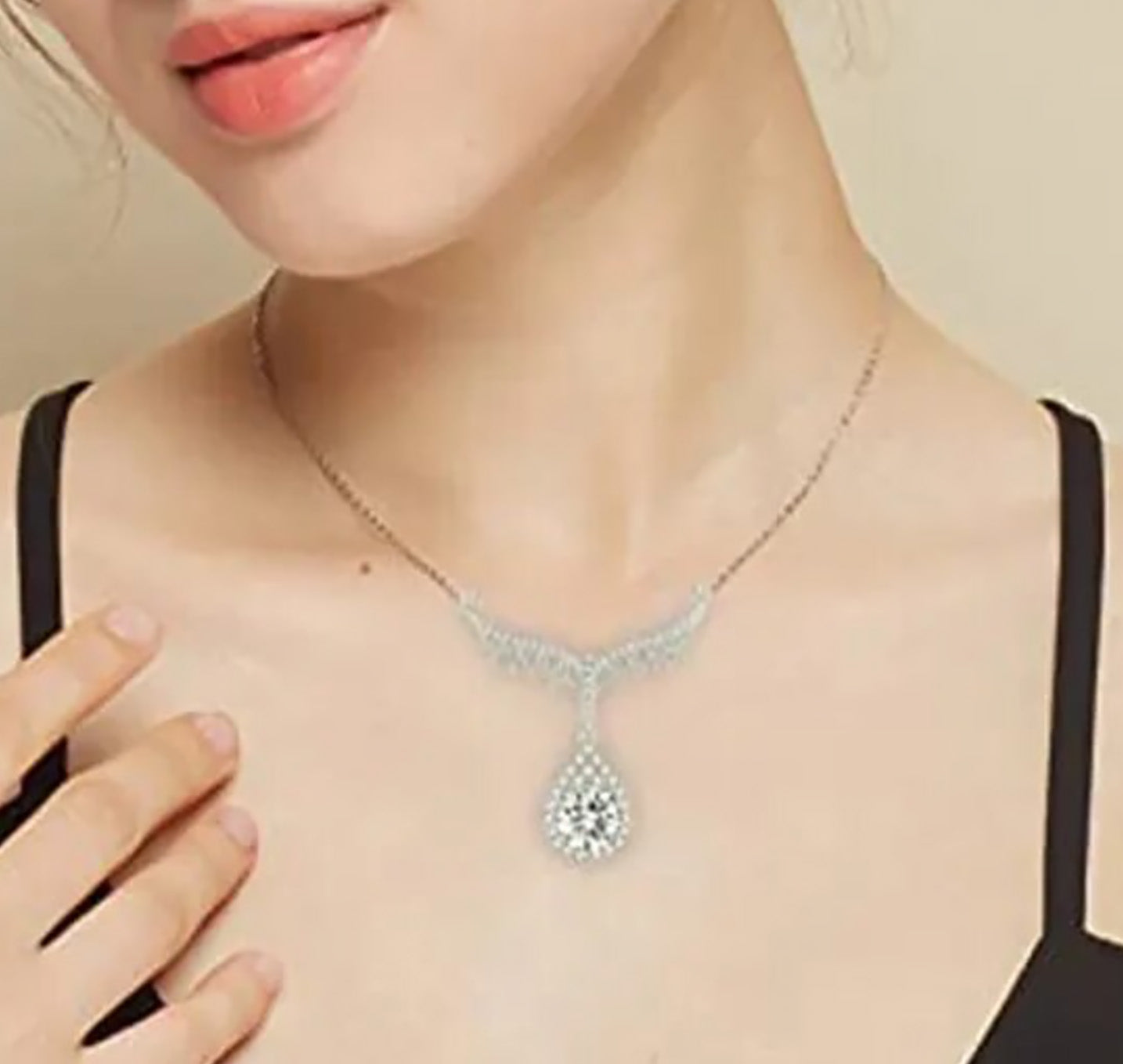 Sterling Silver "Flight of Elegance" Moissanite Necklace