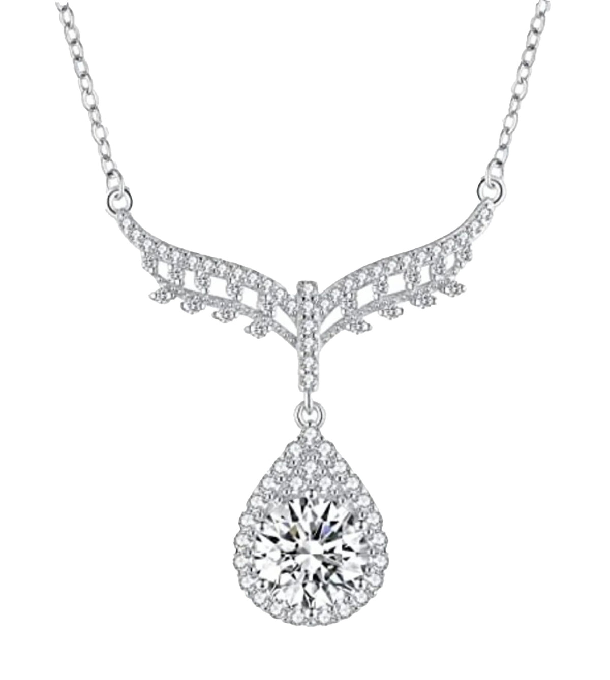 Sterling Silver "Flight of Elegance" Moissanite Necklace