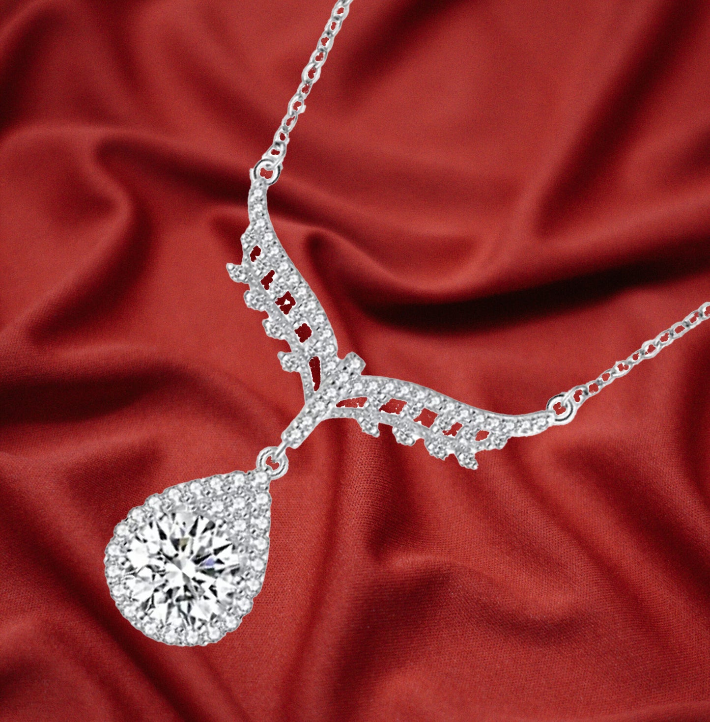 Sterling Silver "Flight of Elegance" Moissanite Necklace
