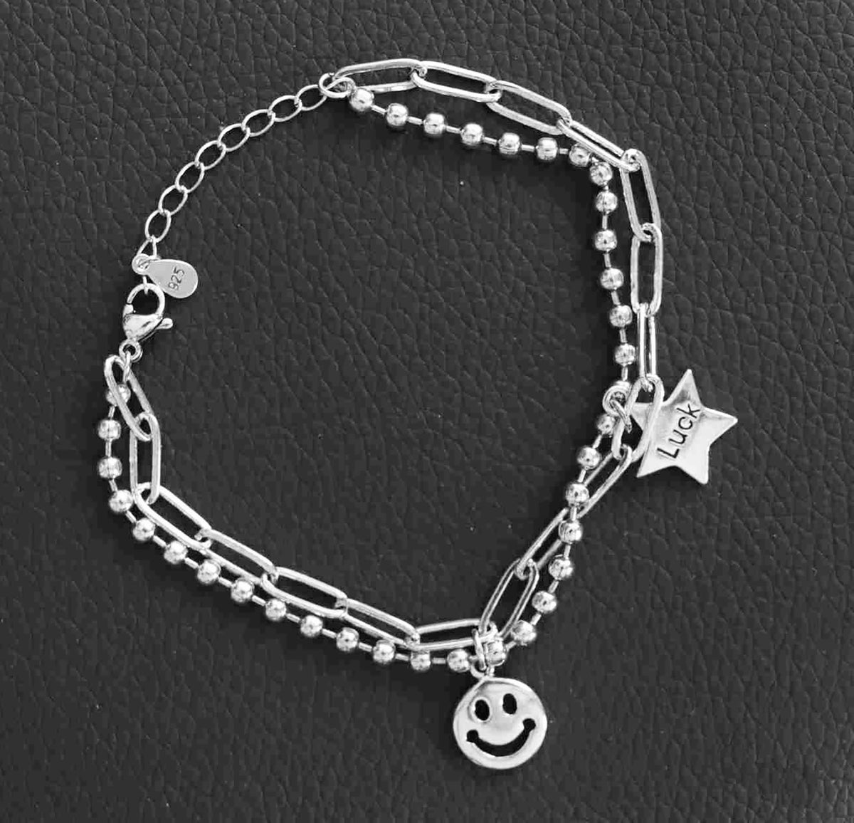Smile &amp; Shine Sterling Silver Lucky Charm Bracelet