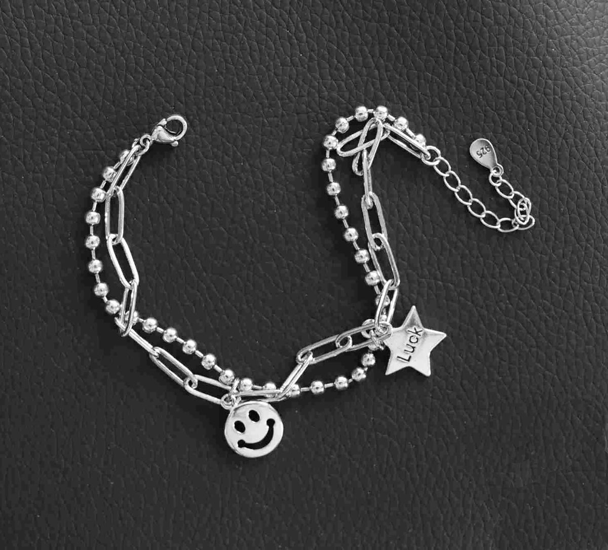Smile &amp; Shine Sterling Silver Lucky Charm Bracelet