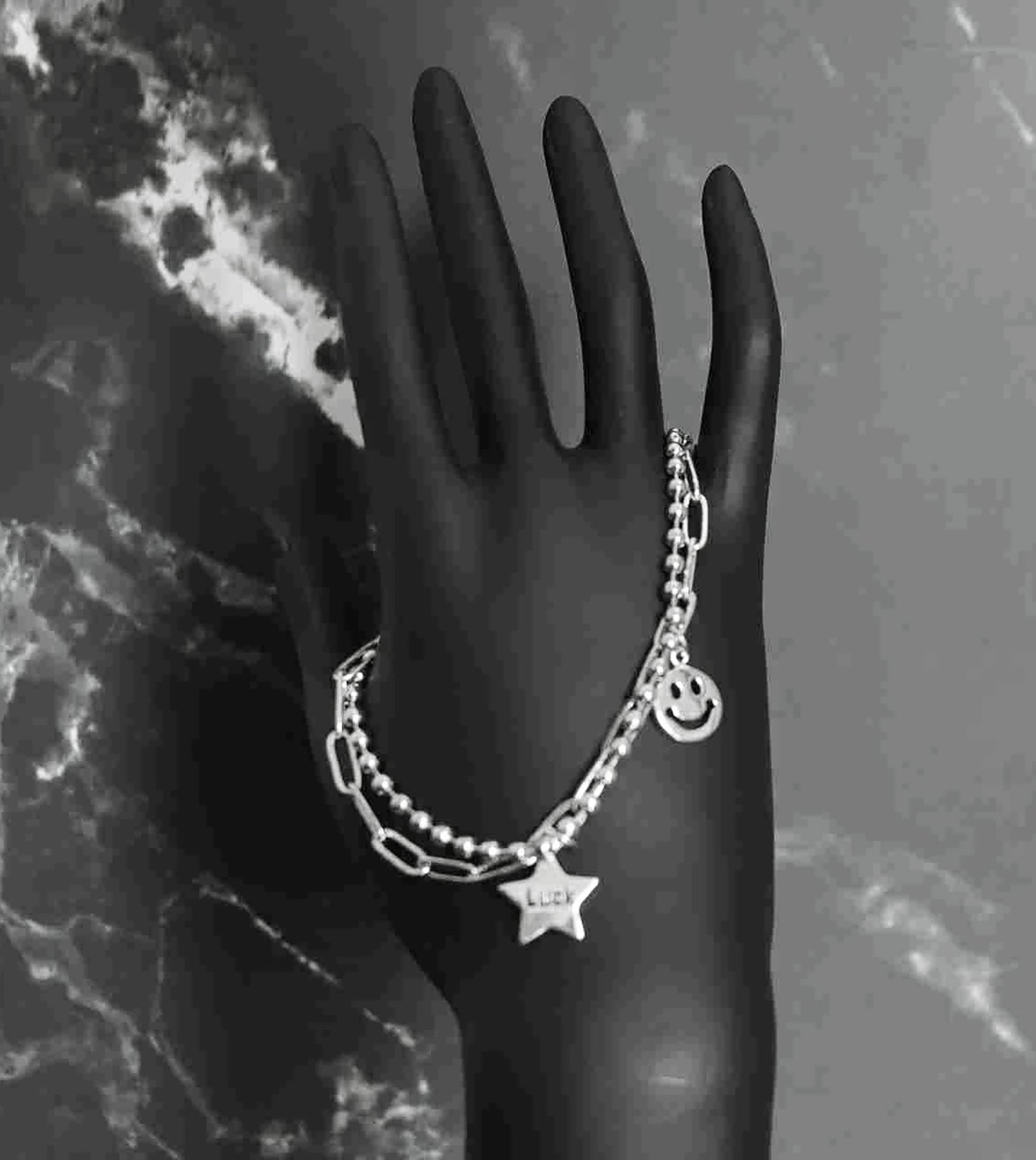 Smile &amp; Shine Sterling Silver Lucky Charm Bracelet
