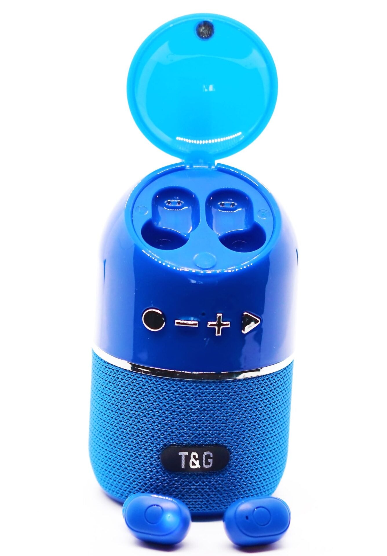 TWS Wireless BT Outdoor/Indoor Mini Portable speaker 2 in 1 Sports Stereo Headset With Microphone- Blue