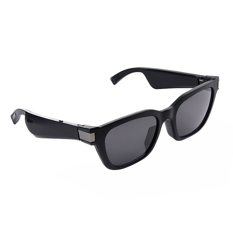 High-Tech Smart Sunglasses With Wireless Audio Enhancements - Black