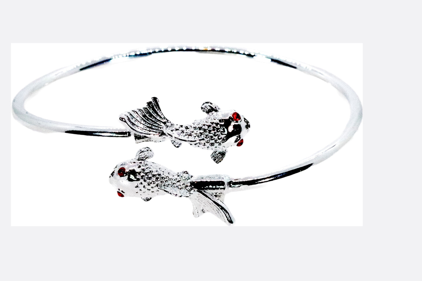 Elegant Fish Charm Silver Bracelet